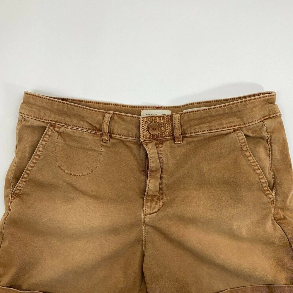 Anthropologie Chino Relax Khaki Shorts Cuffed 27 - Picture 3 of 8